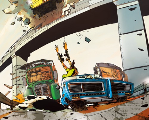 car chase - illustration romain laforet