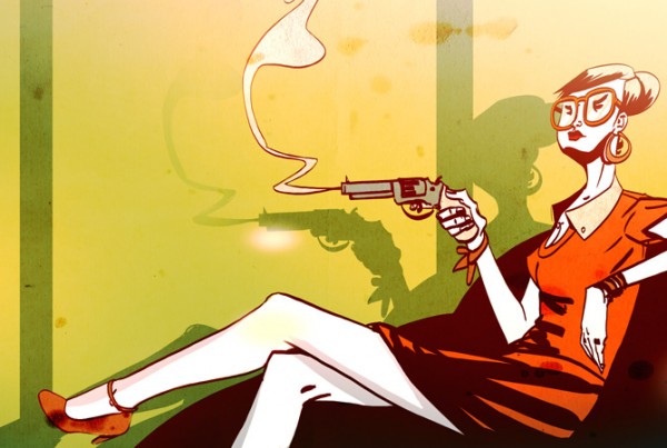 Girl and Gun - illustration Romain Laforet