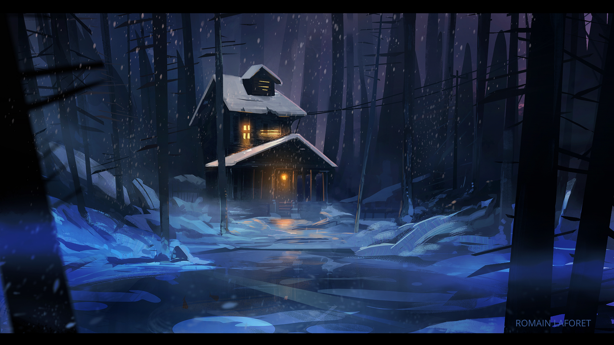 creepy cabin romain laforet concept art