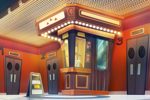 cinema ticket booth concept background romain laforet